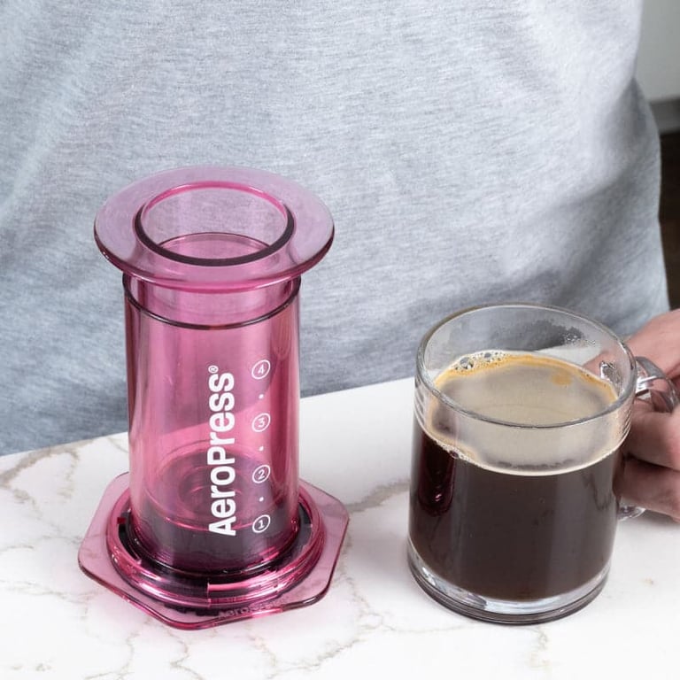 aeropress clear pink coffee maker