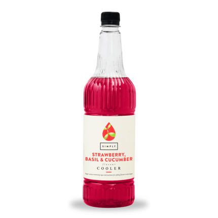 simply strawberry, basil & cucumber cooler syrup (1 litre)