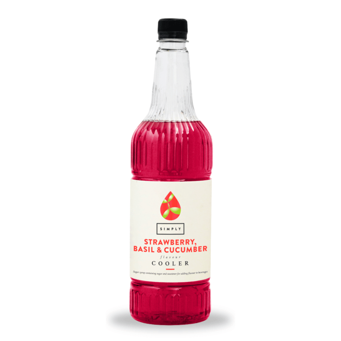 simply strawberry, basil & cucumber cooler syrup (1 litre)