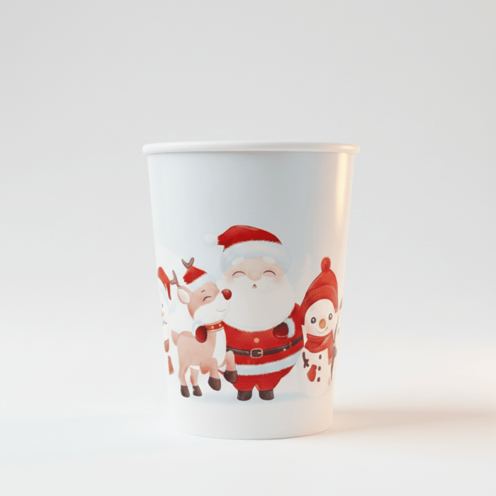12oz red double wall christmas paper cups
