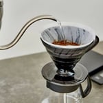 hario coffee dripper v60 02 with filters & scoop black plastic