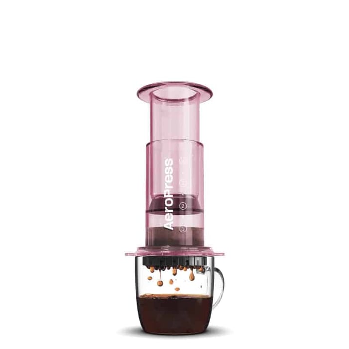 aeropress clear pink coffee maker