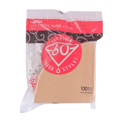 hario v60 paper filter 02 dripper 100 sheets unbleached