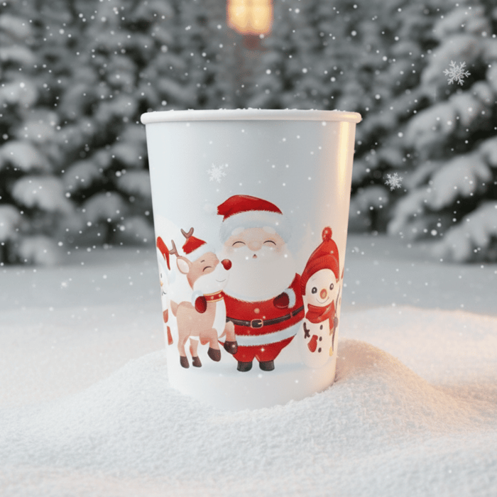 12oz red double wall christmas paper cups