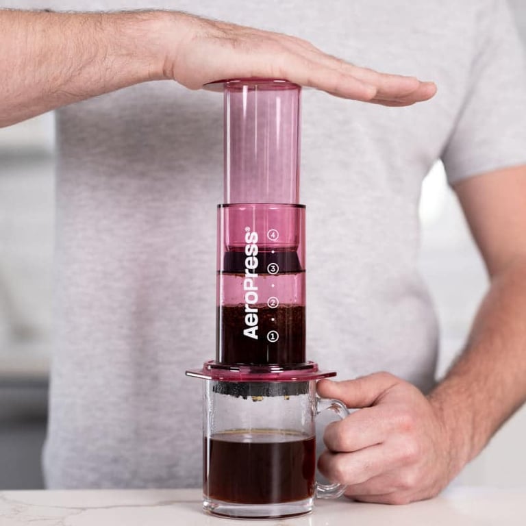 aeropress clear pink coffee maker