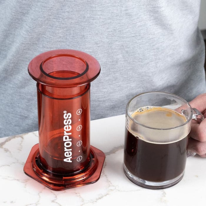 aeropress clear red coffee maker