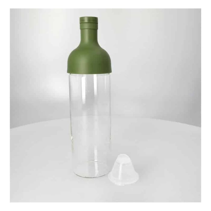 hario cold brew tea filter in bottle olive green 750ml