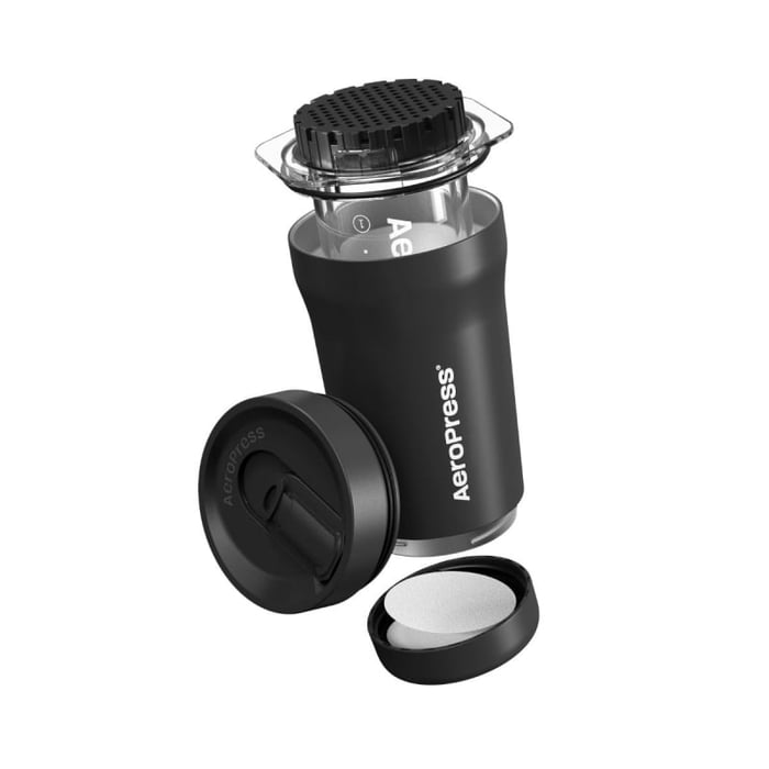 aeropress go plus travel coffee press black