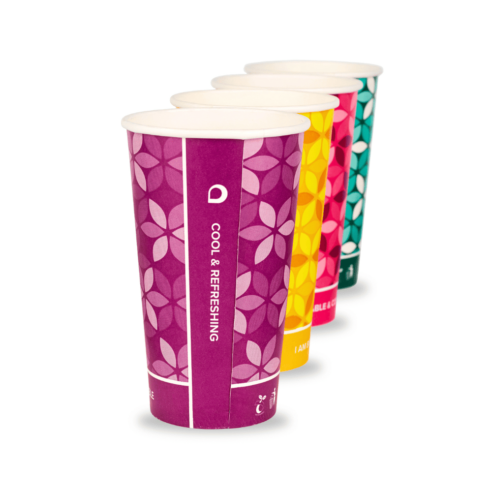 16oz Compostable PLA Cold Drink Paper Cups (1000)