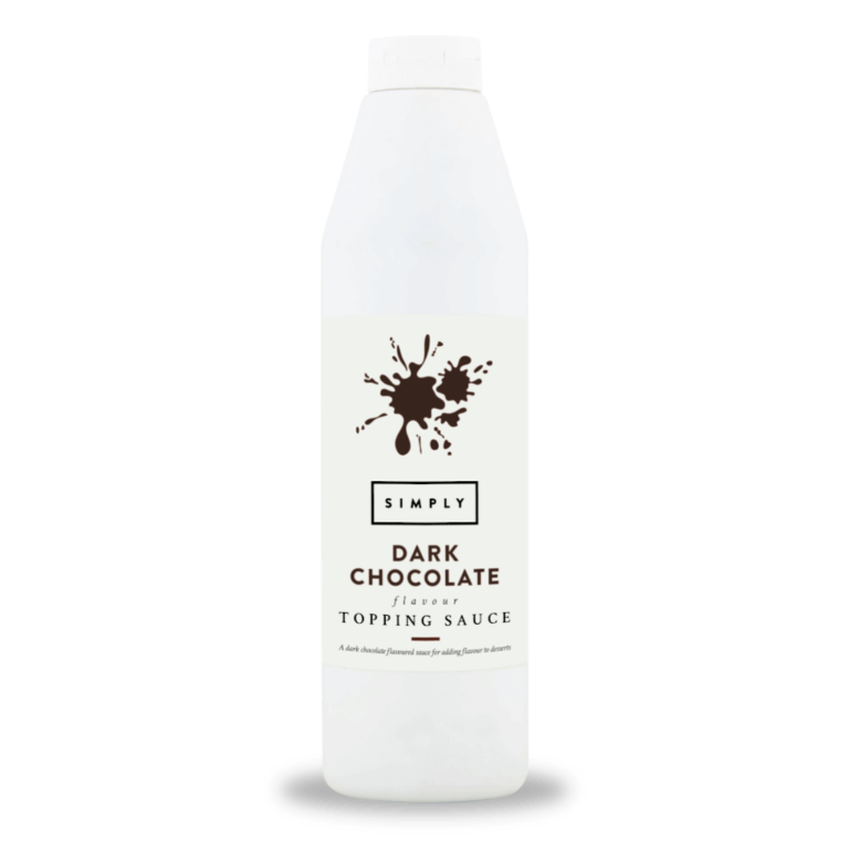 Bottle of dark chocolate topping sauce