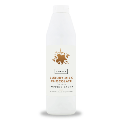 Bottle of luxury milk chocolate topping sauce.