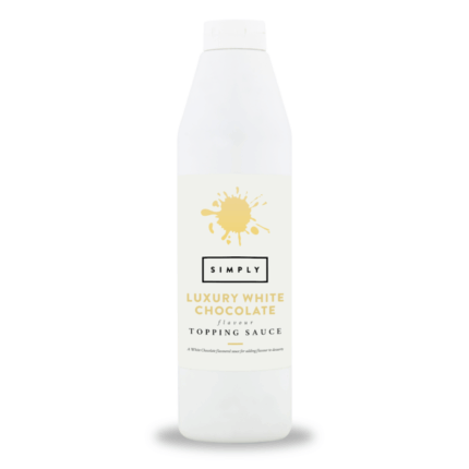 Bottle of luxury white chocolate topping sauce.