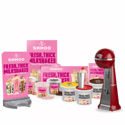 shmoo milkshake starter kit, shmoo red milkshake mixer & pavement stand