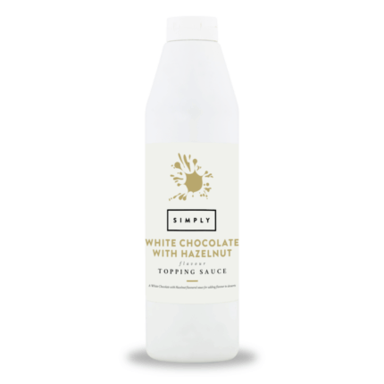 Bottle of white chocolate hazelnut topping sauce