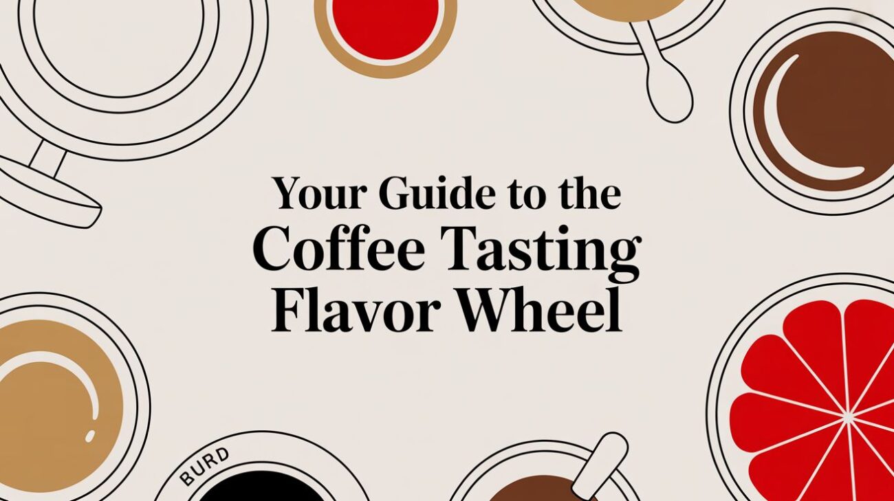 coffee tasting flavor wheel coffee illustration