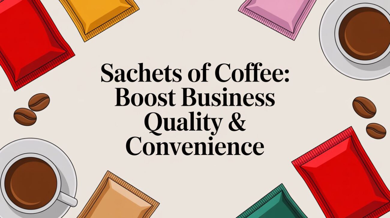 sachets of coffee business graphic