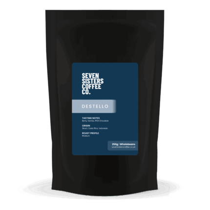Destello coffee bag with tasting notes.