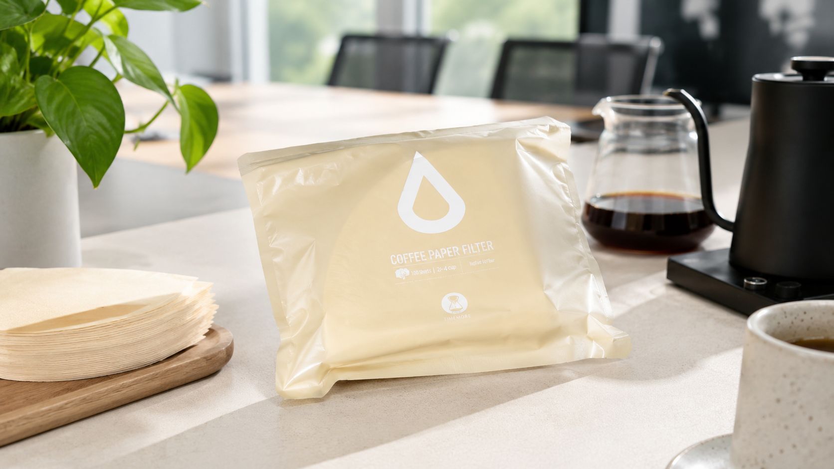 Timemore V02 Paper Filter 2-4 Cup Drippers 100 Sheets - Natural Wood Fibre