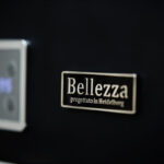 Close-up of Bellezza appliance badge.