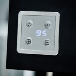 Digital control panel displaying temperature setting