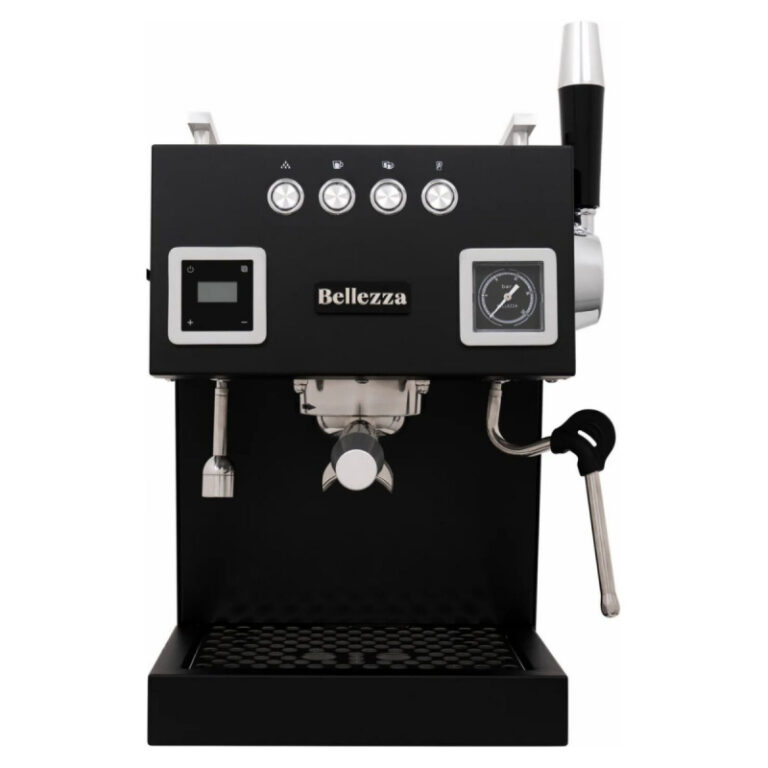 Black Bellezza espresso machine with digital controls
