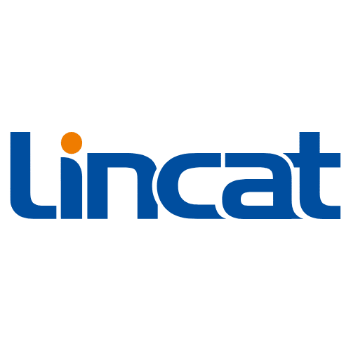 Lincat logo featuring blue text and orange dot