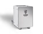 Bezzera coffee machine in stainless steel design.