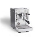 Stainless steel espresso machine with controls