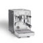 Stainless steel espresso machine with controls
