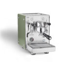 Stylish stainless steel espresso coffee machine.