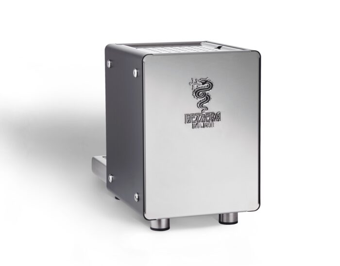Bezzera coffee machine in stainless steel finish.