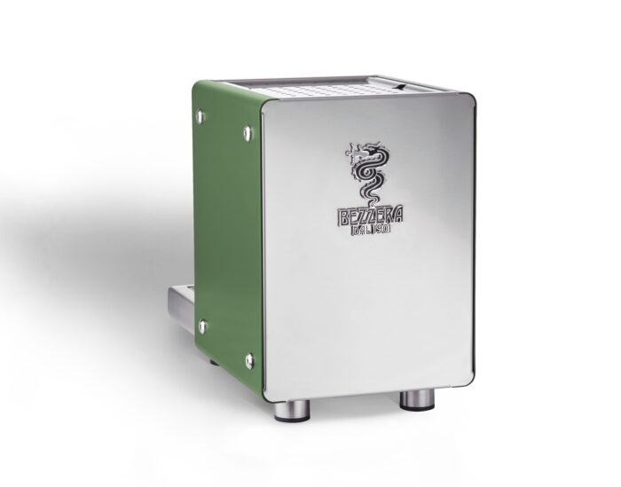 Bezzera espresso machine with stainless steel finish.