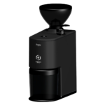 Eureka Pepe coffee grinder in sleek black design.