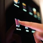 User selects chocolate drink on touchscreen menu.