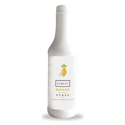 Bottle of Simply banana flavour puree.