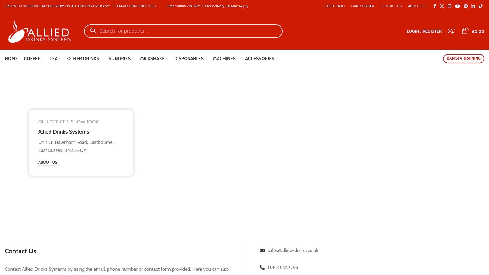 Screenshot from https://www.ads-coffee-supplies.co.uk/contact-us/