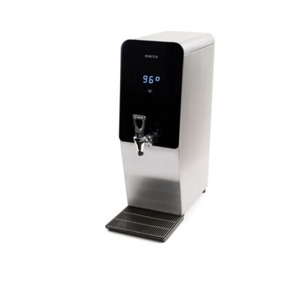 Marco MT8 countertop water boiler in brushed stainless steel with digital temperature display