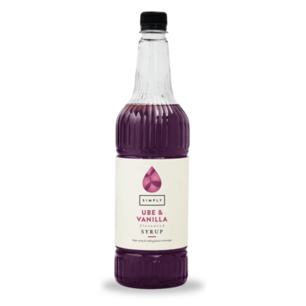 Bottle of ube and vanilla syrup