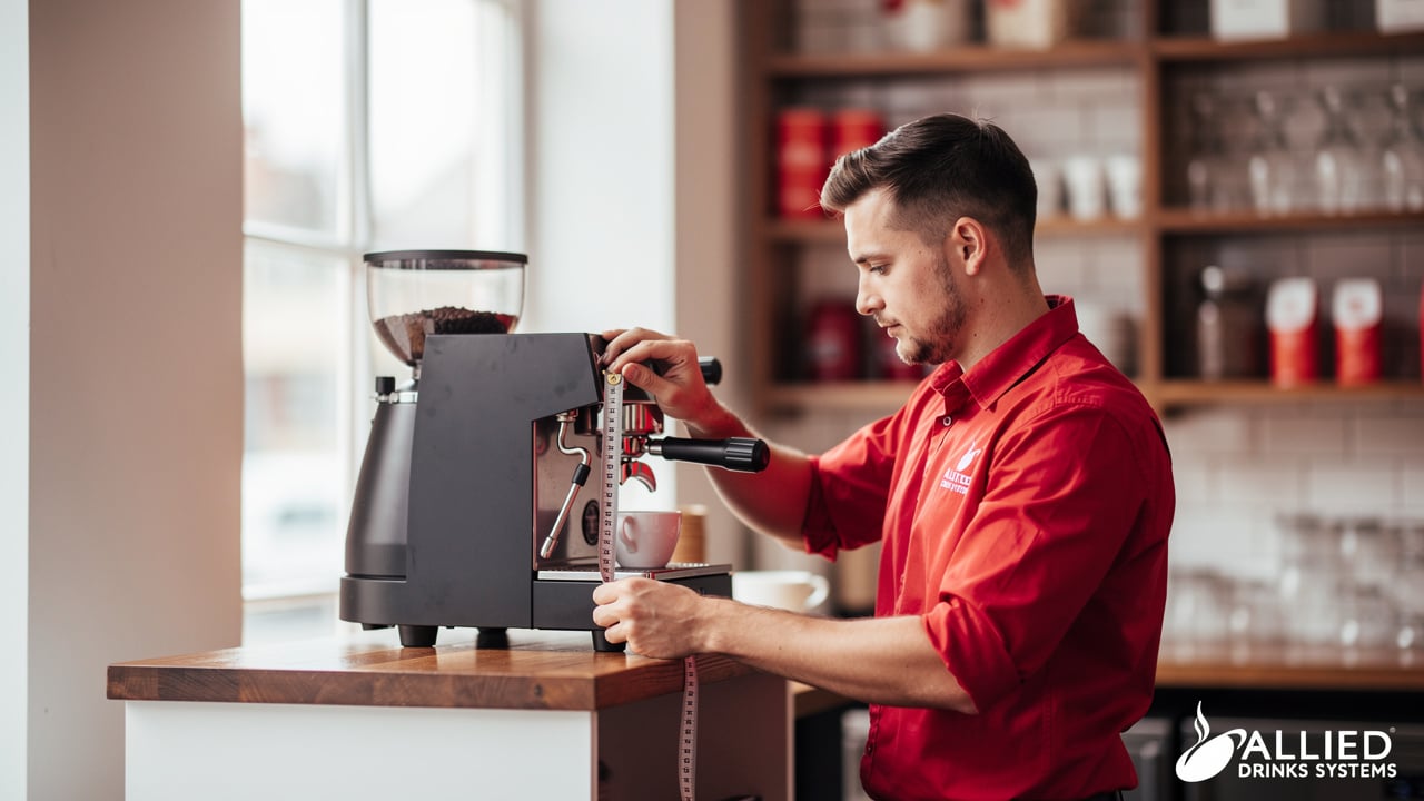 Person choosing a compact espresso machine for their counter