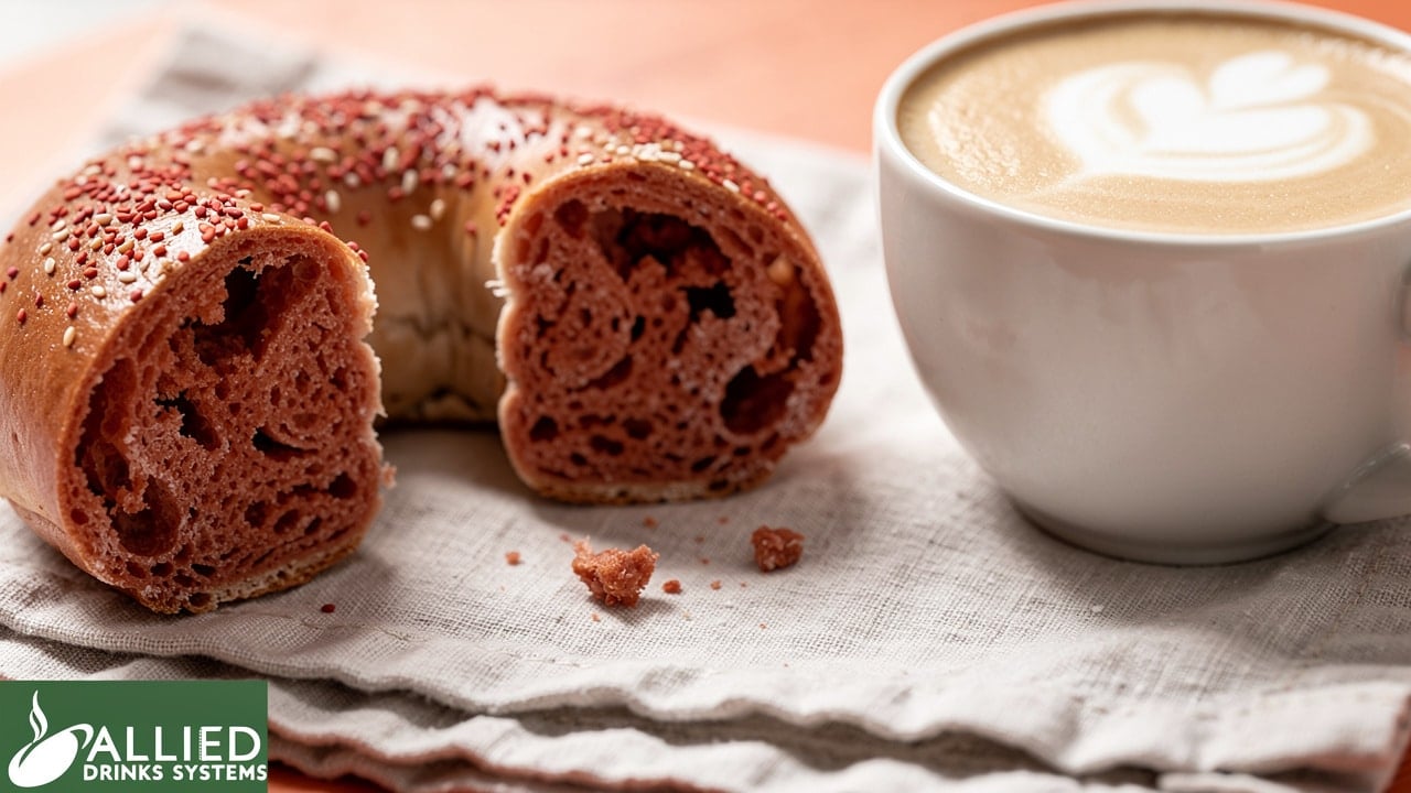 Bagel and coffee texture and flavour contrast