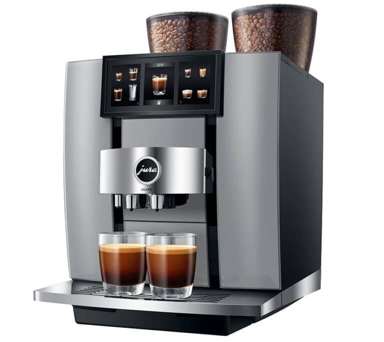 Jura GIGA W10 professional bean to cup coffee machine in Diamond Silver