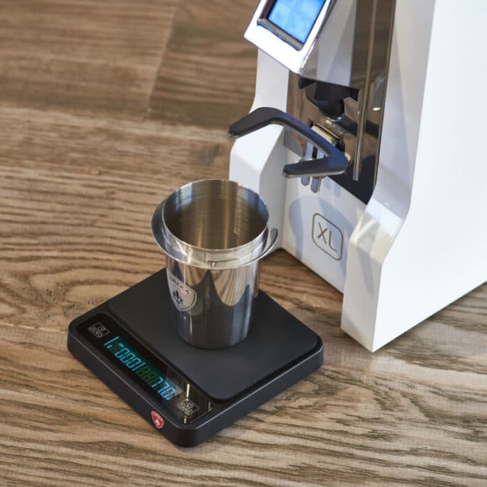 Eureka Precisa digital coffee scale in use