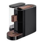 K-fee TWINS II capsule coffee machine in black with copper detailing