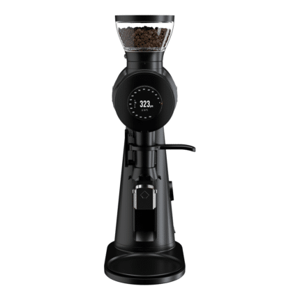 Mahlkönig EK Omnia coffee grinder front view with portafilter holder
