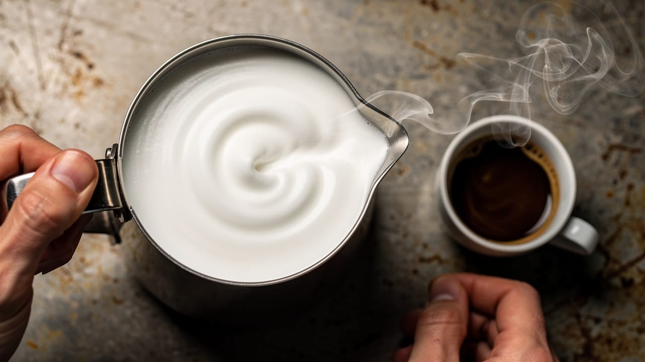 Polished microfoam showing glossy, uniform texture after swirling