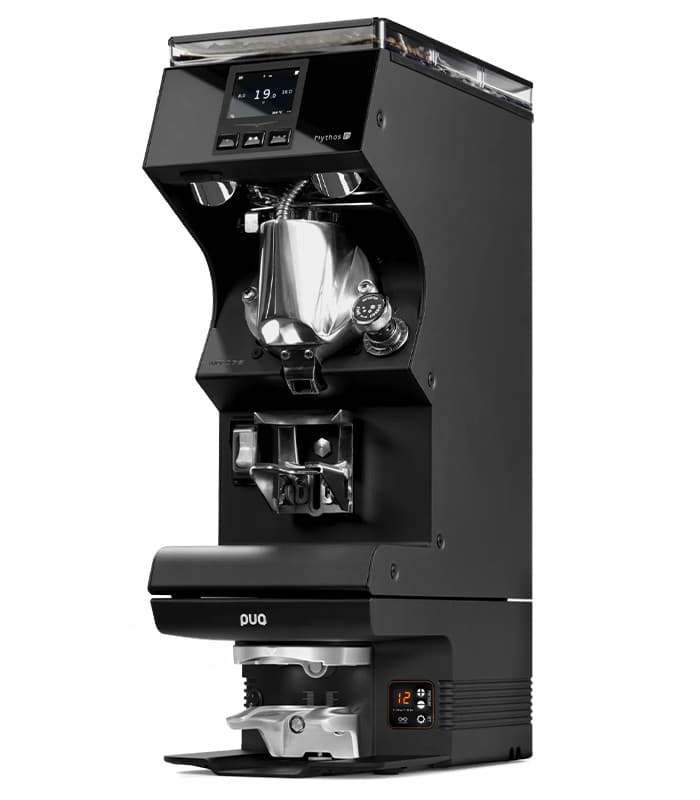 Puqpress M6 Automatic Tamper for Victoria Arduino Mythos MY75 / MY85 Grinders in black