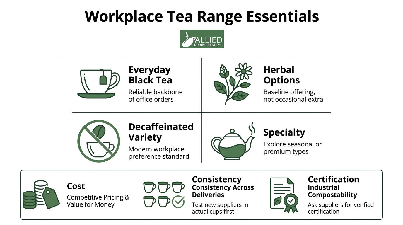 Workplace tea variety and procurement checklist